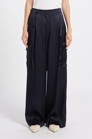 Cargo pants with silk