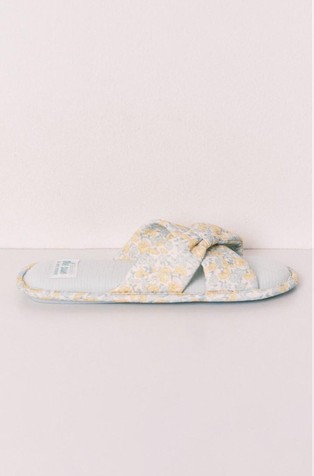 Floral print slippers