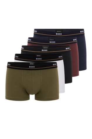 Five-pack of stretch-cotton trunks with logo waistbands