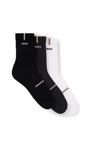 Three-pack of short socks with logos