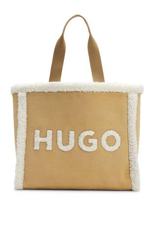 HUGO Faux suede tote bag with faux fur trims Emporium