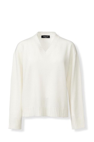 V-neck wool-blend sweater