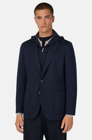 Suknjič iz volnene mešanice z odstranljivim vstavkom s kapuco