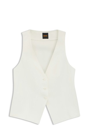 Modern fit telovnik z izrezom na hrbtu