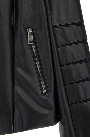 GUESS Faux leather biker jacket Black 4
