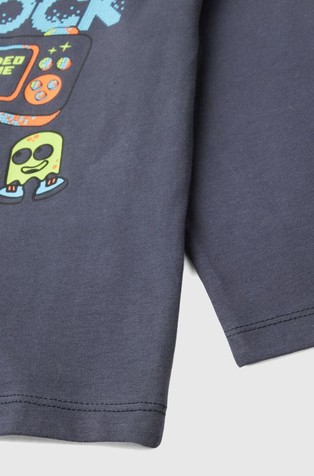 BENETTON Majica iz organskega bombaža s potiskom Črna - Black 3