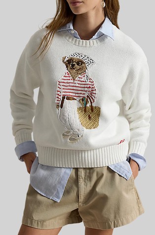 Polo Bear Cotton Knit Sweater