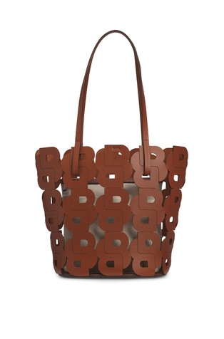 Double B monogram leather tote bag with internal pouch