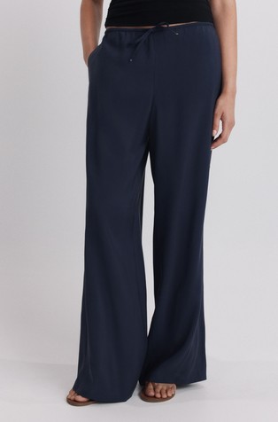Wide leg modal-blend trousers