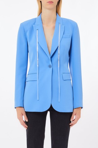 Blazer with rhinestones on drawstring