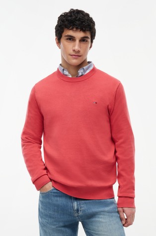 Slim fit pleten bombažen pulover