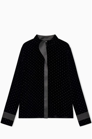 Bluza iz velurja s svetlečim pikčastim vzorcem