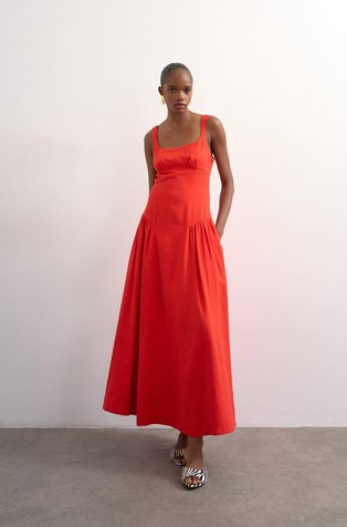 TSVIOLA dolga obleka brez rokavov iz viskozne mešanice