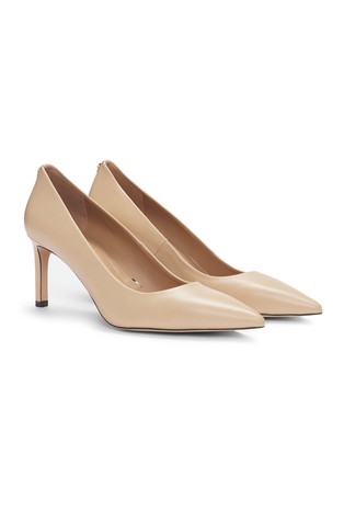 Heeled pumps in nappa leather