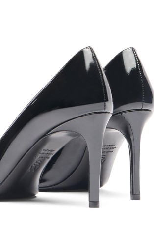 STUART WEITZMAN Stuart Felicity salonarji iz lakastega usnja Črna - Black / Cream 6