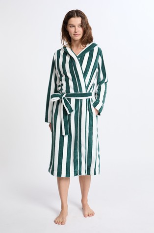 Mila Striped Hooded Bathrobe