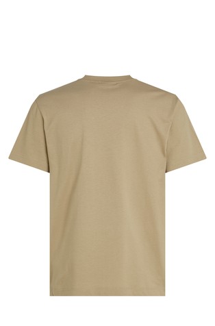 CALVIN KLEIN Bombažna majica z logo našitkom Bež - Beige 2