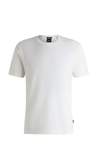 Regular-fit T-shirt in cotton and linen