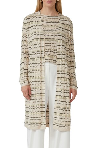 Dolga pletena jopa s svetlečim in luknjičastim vzorcem