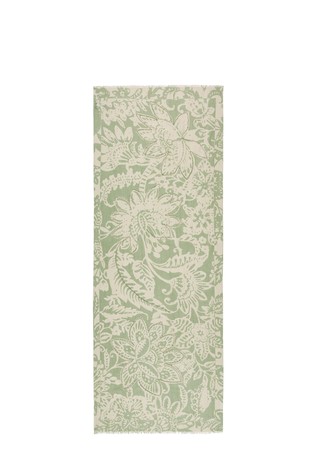 Printed scarf in linen-cotton blend