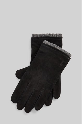 Lambswool-cuff leather gloves