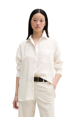 Boyfriend fit črtasta srajca iz mešanice s Tencel™ modalom