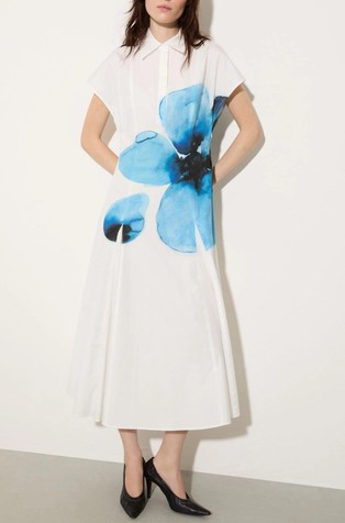 Midi srajčna obleka iz bombažnega poplina