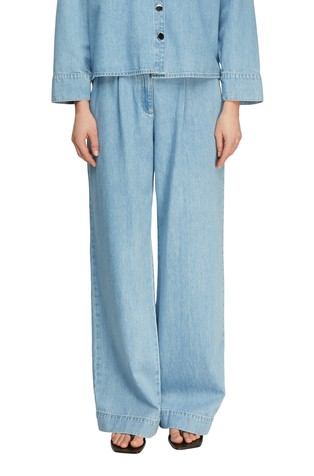 Široke jeans hlače iz bombaža in liocela