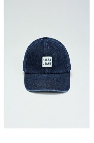 Denim cap with branding