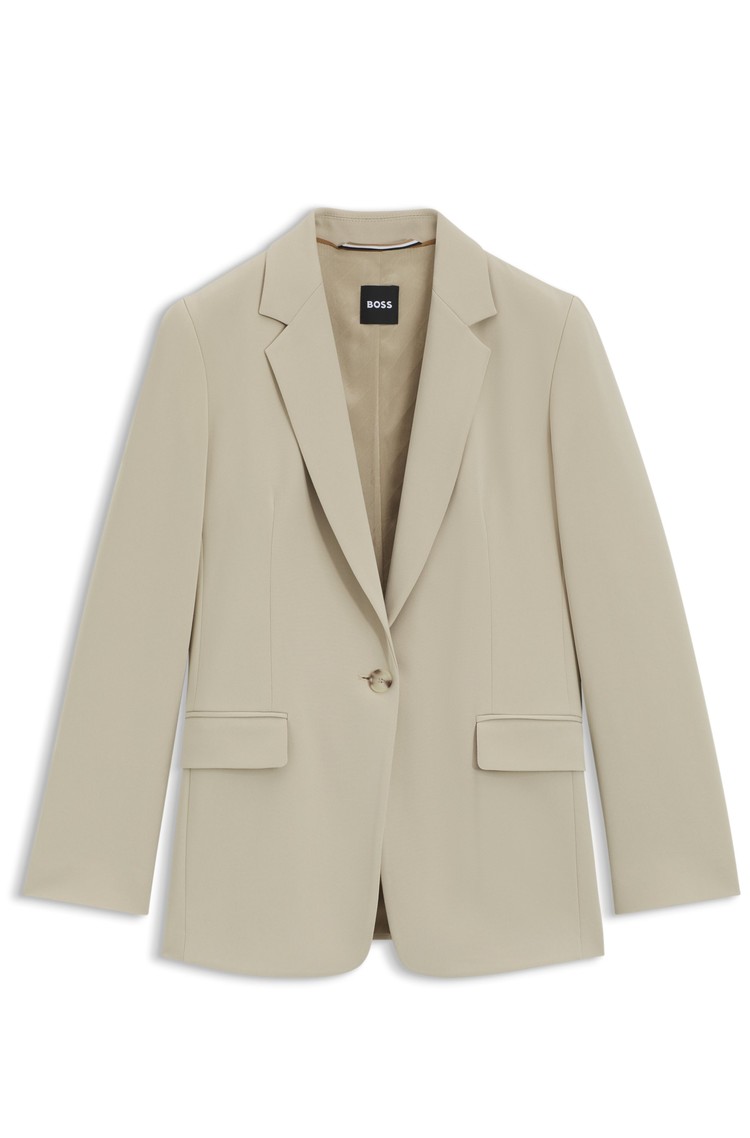 HUGO BOSS Regular-fit jacket in crepe Light Beige 