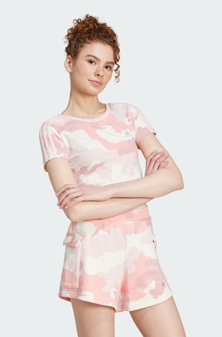 ADIDAS Essentials 3-Stripes Camo Print Baby T-Shirt Pink 4