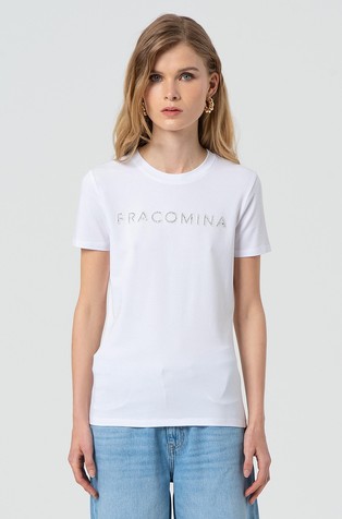 Slim fit majica z logotipom iz bleščic