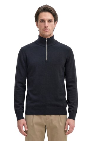 Half-zip sweater in organic cotton blend