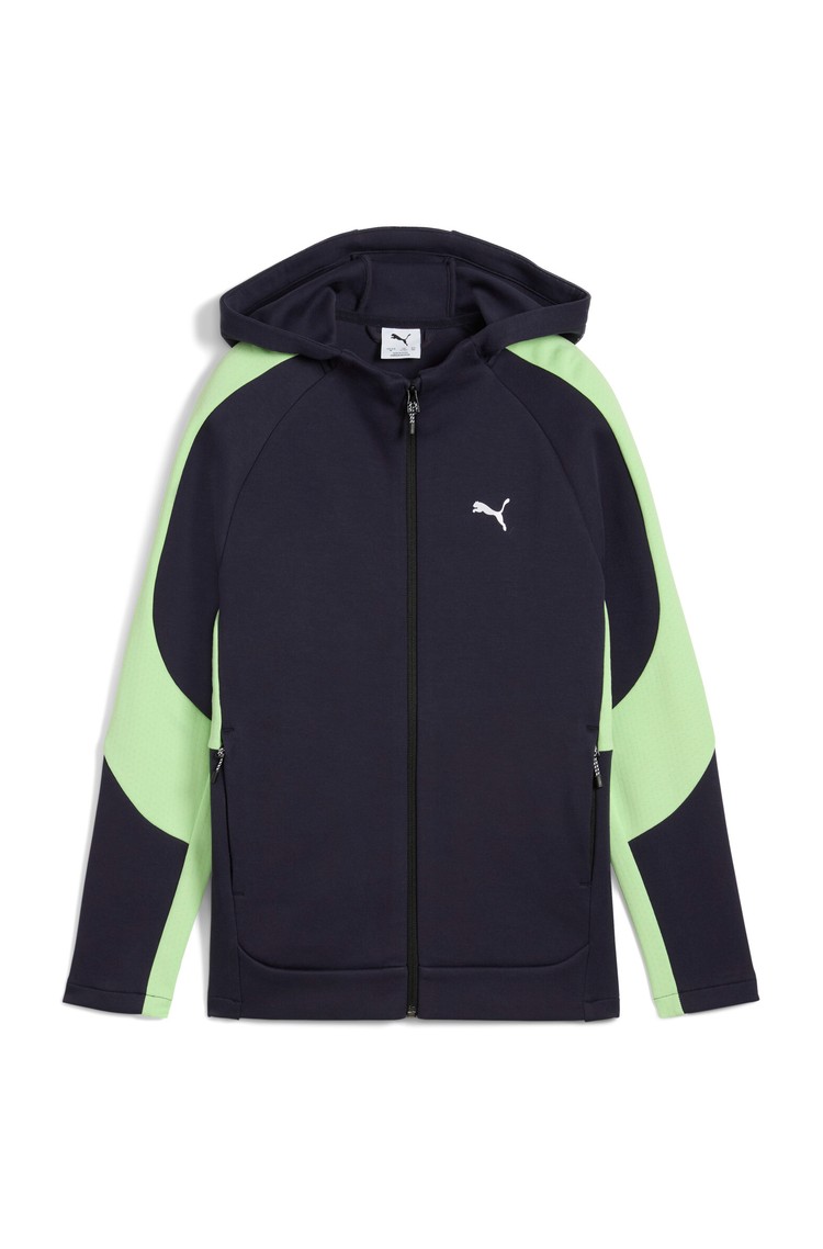 PUMA Evostripe Full-Zip Hoodie Youth Dark Blue / Green 