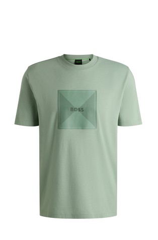 Cotton-jersey T-shirt with logo artwork