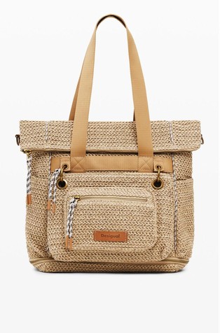 Velik nahrbtnik iz rafije s snemljivo malo torbico