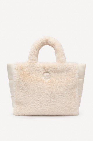 Faux fur tote bag
