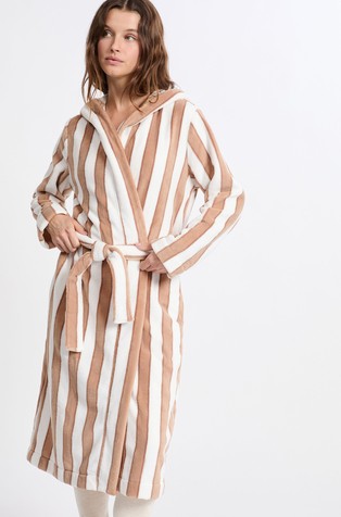 Mila Striped Hooded Bathrobe