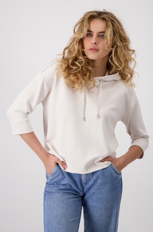 Sweatshirt with hood and rhinestones