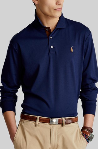 Slim fit bombažna polo majica