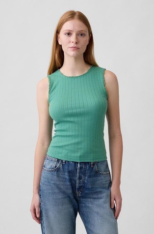 Ženska majica brez rokavov z luknjičastim vzorcem