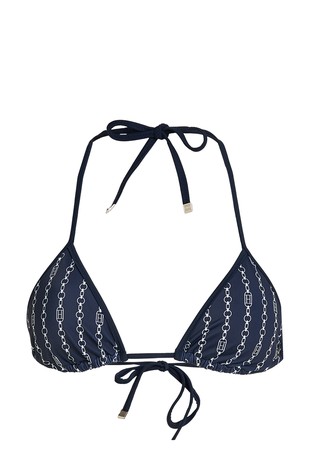 TOMMY HILFIGER TH Essential vzorčast bikini zgornji del kopalk Modra - Dark Blue 4