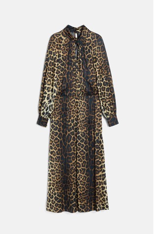 Viscose dress with animal pattern