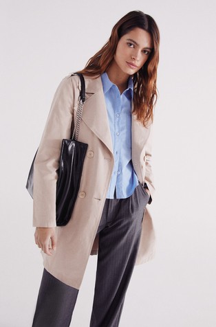 Belted trench coat