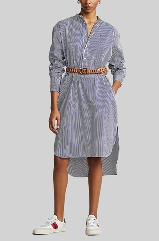 Striped cotton shirtdress