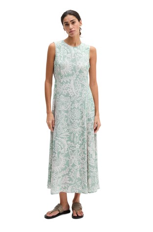 Floral print sleeveless viscose dress