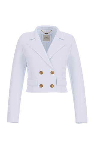Eco cropped fit suknjič z dvorednim zapenjanjem