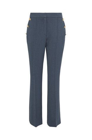S.OLIVER Trousers with a high waistband and decorative buttons Blue 2