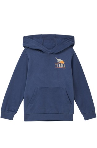 Pulover s kapuco in velikim potiskom zadaj