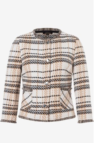 Bouclé jacket with checked pattern